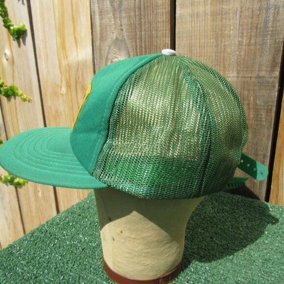 Vintage CAT Diesel Power Green Patch Snapback Baseball Hat Trucker Cap - Picture 3 of 8